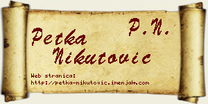 Petka Nikutović vizit kartica